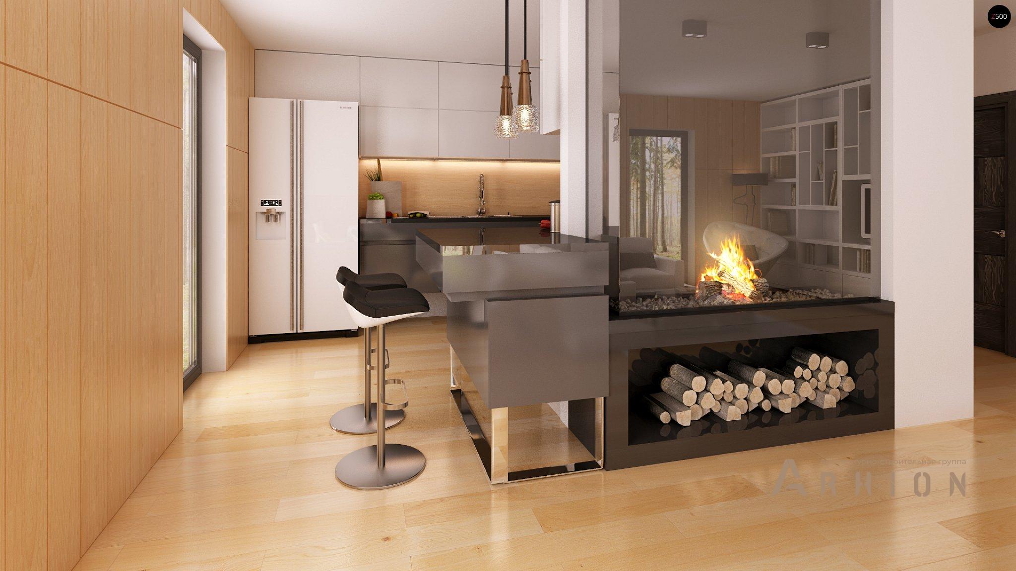 6. Проект одноэтажного дома в современном стиле с двускатной кровлей, Zx60 BG, площадью - 156 кв c мансардой, терассой, балконом